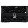 Coccinelle Pelle pochette borsa a tracolla Magie 2Nite Paillettes Clutch Noir/Noir nero