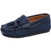 amropi Ragazzi Mocassini Nappa Loafer Confortevole Appartamenti Scivolare su Scarpe (Marina,34 EU)