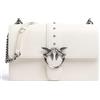 Pinko Love One Classic Cl Vitello Se, Borsa Donna, Z14o_bianco Seta-old Silver, Taglia unica
