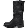 IF Fashion Stivali Stivaletti Biker Motociclista Arricciati Con Fibbia da Donna 991 nero N.37