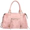 Gave Lux Borsa a Spalla Donna Vera Pelle Scamosciata Prodotto artigianale Made in Italy Traversina Regolabile Lavoro e Viaggio Rosa 41x28x13cm, GLX220609023FBG-ROSA