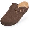 BOnova Pantofole da donna e da uomo comode pantofole in feltro con plantare anatomico pantofole in feltro antiscivolo con suola in gomma zoccoli premium da uomo e da donna in sughero marrone 41 EU