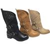 FASHION MODA Stivali Primaverili Estivi da Donna Traforati Biker Motociclista Moda Nero Nuovi Estate novità Nero Beige Tacco Basso Comodi Fibbia YY6821