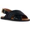 Geox Girl's D Naileen Flat Sandal, Nero, 36 EU