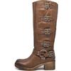 IF Fashion Scarpe Stivali da Donna Al Polpaccio Biker Motociclista Con 4 Fibbie Anfibi 660-3 marrone N.37