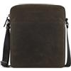 bugatti Luca borsa a tracolla piccola in vera pelle, borsa a tracolla cross-body marrone