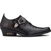 Infinity Leather Stivali da Uomo in Vera Pelle Marrone Coocodrillo Punk da Motociclista Stile Cubano Winklepickers 43
