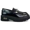 CULT CLW457900 Slash Black Mocassini per Donna in Pelle abrasivata Zeppa Media