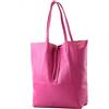 modamoda de T163 Borsa a tracolla in pelle per donna con tasca interna, fatta a mano in Italia, rosa (b), Large