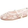 Générique Ballerine Donna - Scarpe Comfort Donna Scarpe Moda e Sport per Donna Rete Ricamo Perline Bride Mary Jane Suola piatta Confortevole Città Matrimonio Serata Estate