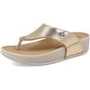 Fly Flot Cosseria, Ciabatte Infradito Donna in Tessuto, Motivo Casual, Sottopiede in Evopell, Rialzate, Sandali, Oro, 39 EU