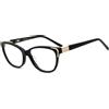 FERAVIA Occhiali da donna classica montatura vintage cat-eye con strass Lenti trasparenti vintage alla moda (Colore nero)