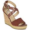 Geox Donna Janira E - Sandali con Zeppa Donna, Marrone (CIGARC6007), 36 EU
