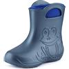 Ladeheid Stivaletti Pioggia Bambino in EVA Termici, Invernali Stivali Pioggia Bambina con Calzino Interno e Motivo a Rana, Scarpe Bambino per Passeggiate LA-CA-03 (Blu Metallizzato Blu Navy 2, 30/31)