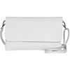 AMBRA Moda GLX11 - Borsa a tracolla da donna, in vera pelle, con tracolla rimovibile e regolabile, adatta per cellulari e tablet fino a 7 pollici, (bianco)