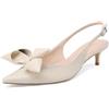 QUEEN HELENA Slingback Donna con Tacco Basso Décolleté con Fiocco K4500