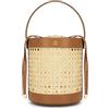 PELLETTERIA MARANT VIENNA Small Secchiello in Pelle e Paglia con tracolla (Cuoio)