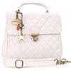 Catwalk Collection Handbags - Borsa a Tracolla con Manico per Donna in Vera Pelle Trapuntata - Borsa a Mano Media - Hayley - Bianco