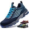 ISOOUS Scarpe Antinfortunistiche Uomo Donna Scarpe da Lavoro Leggere Traspiranti Scarpe da Cantiere con Punta in Acciaio Blu 37