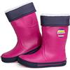 CLUB4BRANDS Stivali da Pioggia per Bambini, Wellington con Fodera Calda Rimovibile, Stivaletti per Bambini, Stivali Invernali, Dettagli Catarifrangenti 3M™ Scotchlite™, Fatti in Italia (30/31 - Fuxia / Blu)