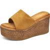 IF FASHION Sandali Zatteroni Ciabatte Zeppa Zeppe Fascia Da Donna Estivi 23018 camel N.39