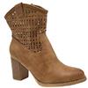 Senza Marca Fashion Moda Stivali Stivaletti Donna Caviglia Anfibi Primaverili Estivi Traforato Biker New Tronchetto Nero Beige Nuovi Estate Tacco Comodi G633 (Camel, Numeric_40)