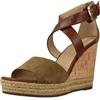 Geox Donna Janira E - Sandali con Zeppa Donna, Verde (MILITARY/BROWNC3211), 36 EU
