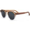 GOWOOD Occhiali da sole rotondi panto in legno uomo e donna | Occhiali premium polarizzati con aste in legno di noce e telaio in acetato beige | Lenti scure UV400 con protezione UV