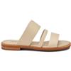Frau - Ciabattina a Tre Fasce in Pelle a Taglio Vivo, Beige, 40