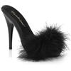 FABULICIOUS POISE-501F Blk Satin-Marabou Fur/Blk UK 6 (EU 39)