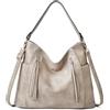 FORRICA Borsa a Mano Donna Borsa a Tracolla Grande Vintage Borsetta Tote Moda Borse a Spalla in Morbida Pelle PU con Tracolle Staccabili per Shopping Partito Lavoro Beige