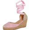 Lora Dora Womens Espadrille Wedge Sandals Strappy Hessian Wedges Ankle Wrap Tie Leg Straps