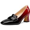 Castamere Donna Chunky Blocco Medio Tacco Heel Quadrata Punta Pumps Slip-on Ufficio Dress Loafers Scarpe 7 CM Heels