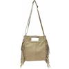 J26 Borsa con manici in pelle scamosciata con frange shopper in camoscio made in Italy pelle grezza borsa a tracolla in due varianti, 26x22x4 cm