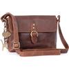 Catwalk Collection Handbags - Borsa a Tracolla Piccola in Vera Pelle - Borsa Messenger Donna - Borsetta con Tracolla Regolabile - Freya