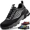 ISOOUS Scarpe Antinfortunistiche Uomo Donna Scarpe da Lavoro Leggere Traspiranti Scarpe da Cantiere con Punta in Acciaio Nero 37