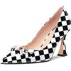 Castamere Donna Alto High Tacco Heel Chunky Blocco a Punta Pumps Slip-on Feste Dress 8.5 CM Heels Multicolore C 39 EU