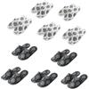 Teceyfeet Set di pantofole per ospiti, lavabile, 6 paia/10 paia di pantofole per ospiti, unisex, taglia unica, antiscivolo, per ospiti, per l'inverno, 5 Paia Grigio 5 Paia Bianco, 43 EU