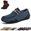 SYT-MD Mocassini Barefoot, Mocassini Slip-on in Pelle Traspirante da Uomo, Scarpe da Guida Leggere e Antiscivolo(Blue,42 EU)