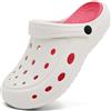 Procity Zoccoli | Sabots Unisex per Donne e Uomini | Clogs da Giardino Traspiranti | Scarpe da Giardino | Pantofole Leggere | Sandali da Spiaggia Bianco Rosa 41