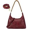 Fexkean Borsa a Spalla Donna in Pelle PU,Borsa a Tracolla Mini Hobo Bag Trendy,Y2K Crossbody Bag,Borse da Ascella Retrò,Elegante Borsetta Tracolla per Feste Shopping