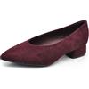 IF Scarpe Décolleté Ballerine a Punta da Donna Eleganti in Camoscio Sintetico con Tacco Basso Comodo 2817 Bordeaux N.40