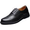 Generic Abito Oxford da Uomo Stringato Punta Tonda Punta in Pelle PU Scarpe Oxford Antiscivolo Tacco Largo Basso Classico