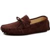 MGM-Joymod Mocassini da uomo comodi, con lacci, scamosciati, per guida, da passeggio, penny, scarpe da barca slip-on, Marrone scuro, 46 EU