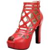 Lroey Reoly Sandali da Donna, Sandali Roma Peep Toe con Tacco Alto Zip Tacco a Blocco Sandali con Plateau Eyelets, Numero 34-50