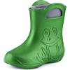Ladeheid Stivaletti Pioggia Bambino in EVA Termici, Invernali Stivali Pioggia Bambina con Calzino Interno e Motivo a Rana, Scarpe Bambino per Passeggiate LA-CA-03 (Verde Smeraldo Grigio, 34/35)