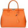 Chicca Borse Borsa Donna a Mano Pelle con Tracolla Bauletto, Arancione