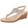 Uwdiohq Sandali Da Donna Nuovi Estivi Comodi E Alla Retrò Stile Etnico Leggero Spiaggia Vacanza Tacco Elastico Fondo Spesso Zeppa Casual Argento Plateau (Gold, 41) Ciabatte Scarpe Estive Comode