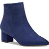 Aachcol Donna Chunky Blocco Medio Alto High Tacco Heel Stivaletti Chiusa a Punta Scarpe Scamosciato Blu Navy 5 CM 39 EU