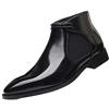 Generic11 Stivaletti Chelsea per Uomo Tinta Unita Impermeabile Slip-On Stringati Autunno Inverno Stivaletti Comfort Soft Bottom Business Office Stivali in Pelle